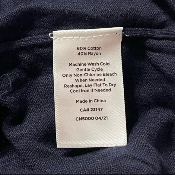 Talbots Navy Crewneck Pullover Tossed Hearts Long Sleeve Size XS - Picture 6 of 7